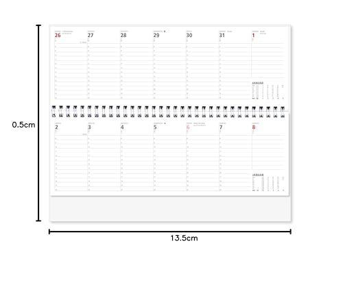 Bürokalender quer 2026 Welle bunt Spiralkalender Schreibtischkalender Tischquerkalender Tischkalender quer Sonn- und Feiertage Rot 1 Woche je 1 Seite 64 Seiten