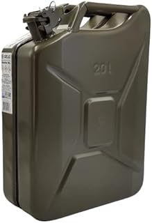 5 bidones de combustible de metal, 20 litros, para gasolina y diésel, color marrón 7013