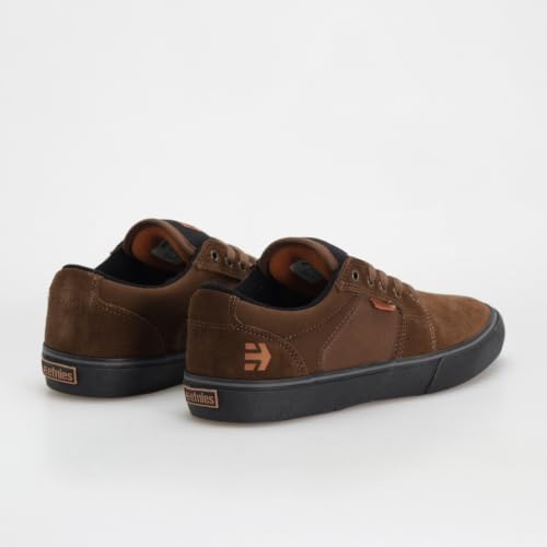 Image of Etnies Barge LS - Classic Skate Look, Slim Vulcanized Silhoutte, Hefty Armored Collar, Reinforced Vulc - Brown /Black - 11