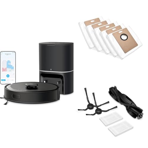 Image of Tapo LiDAR Smart Navigation Robot Vacuum and Mop with Self-Emptying Dock, 5300Pa Max RV30Max Plus + Dust Bag x5 RVA202 + Brush & Filter Replacement KIT RVA105