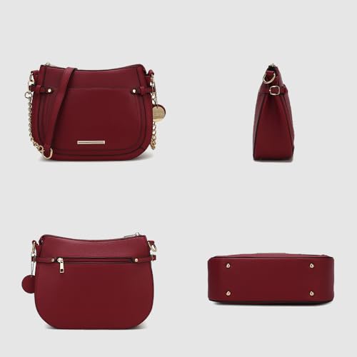 MKF Collection Shoulder Bag for Women, Vegan Leather Crossbody Bag Handbag Messenger Purse by Mia K4