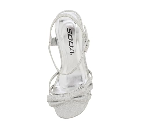 Image of Soda Girly-2 Children's Girl's Open Toe Slingback Block High Heel Sandals