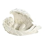 Zings & Thingz 57074111 Peaceful Cherub Figurine with Solar Light, White