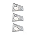 Produktbild Paulmann 93572 LED Unterschrankleuchte Dreieck mit Näherungssensor eckig incl. 3x2,8 Watt Schrankleuchte Eisen gebürstet Schranklicht Metall, Glas