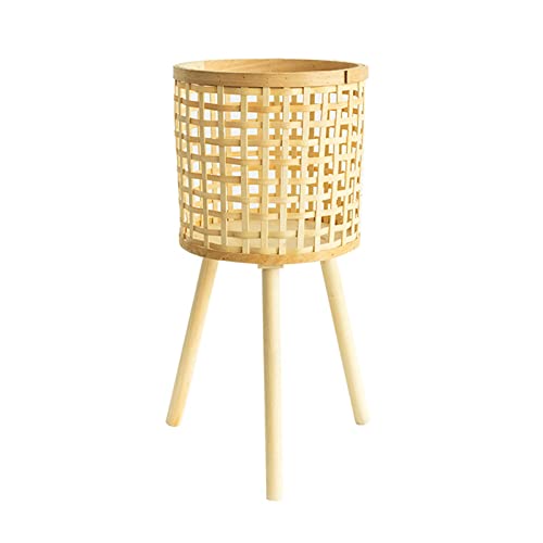 BFYDOAA Soporte para Macetero de Mimbre de Ratán, Estante Elevado para Macetas, Cesta para Plantas de Interior con Patas de Pie para Sala de Estar, Balcón, Oficina en Casa(cuadrícula-m)