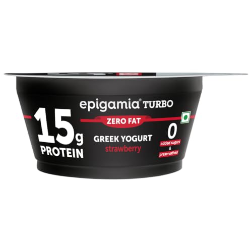 Image of Epigamia Turbo 15g Protein Yogurt, Strawberry - 140g