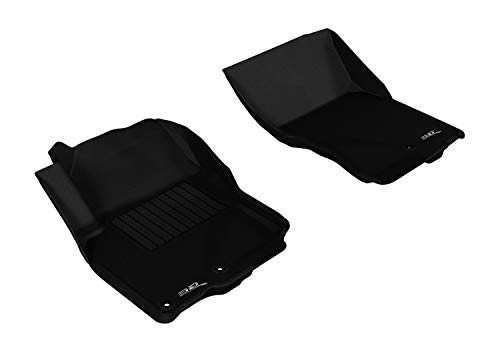 3D MAXpider All-Weather Floor Mats for Nissan Frontier Crew Cab King Cab 2005-2019 Custom Fit Car Floor Liners, Kagu Series (1st Row, Black)