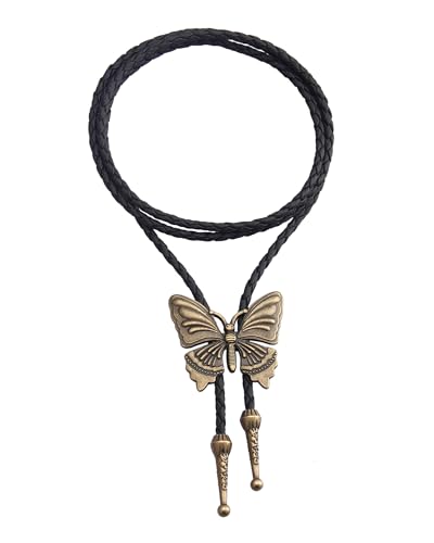 Image of GelConnie Native American Bolo Tie Rodeo Cowboy Leather Necktie Western Necklace Costume Accessories for Men,Women