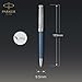 PARKER Sonnet Ballpoint Pen | Premium Metal and Blue Satin Finish with Chrome Trim | Medium Point with Black Ink Refill | Gift Box