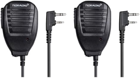 TIDRADIO Speaker Microphone Police Walkie Talkie Mic Accessories for Ham GMRS FRS Radio UV-5R Mini 5RM UV-32 DM-32 F8HP UV-21R UV-5G Plus BF-888S GM-15 PRO UV-82 K5Plus TD-V2 TD-H8 TD-H3 Plus -2 Pack