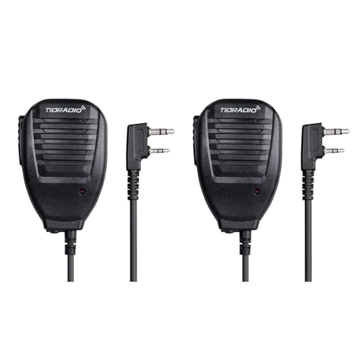 TIDRADIO Speaker Microphone Police Walkie Talkie Mic Accessories for Ham GMRS FRS Radio UV-5R Mini 5RM UV-32 DM-32 F8HP UV-21R UV-5G Plus BF-888S GM-15 PRO UV-82 K5Plus TD-V2 TD-H8 TD-H3 Plus -2 Pack