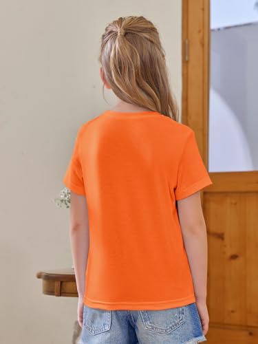 Image of Girls Short Sleeve T Shirts Kids Summer Tops Crewneck Tees 5-14 Years
