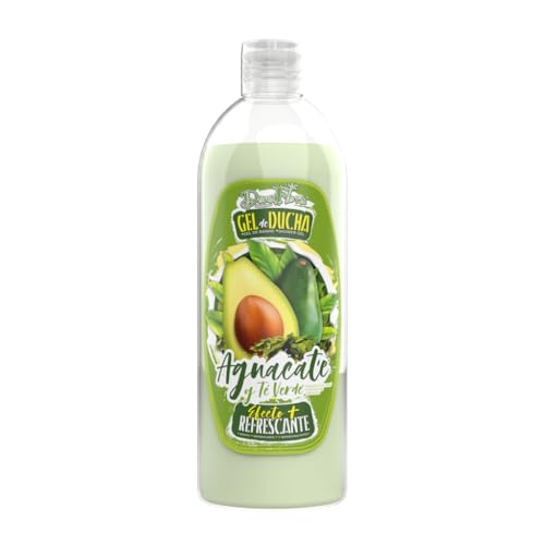 Dona Flora - Gel Douche Avocat & Thé Vert - 750ml - Effet Rafraîchissant et Hydratant - Soin Nettoyant Quotidien pour Peau Douce