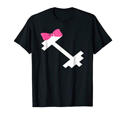 Cute Gym Weights With Pink Bow Workout Exercise T-Shirt