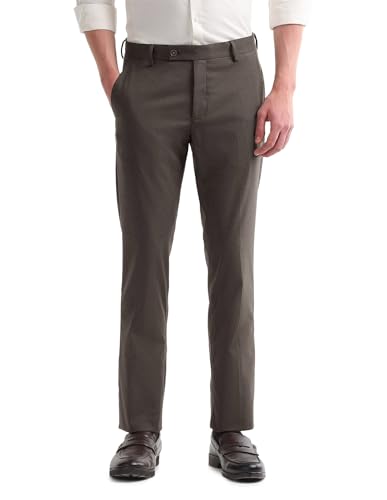 Arrow Tapered Fit Mens Trousers - Textured Pattern, Formal Pants ...