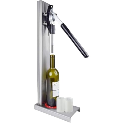 générique Carafes à vin : Tire-Bouchon Manuel en Acier Inoxydable, Base réglable en Hauteur, mécanisme de Fermeture à Levier à Ressort, Compatible avec Les Bouchons en liège naturels et synt