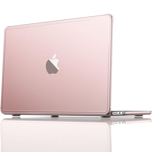 Image of EooCoo Compatible for MacBook Air 13 inch Case M5 M4 M3 M2 2026 2025-2022, Crack-resistant Corners, True-to-Device Matte Texture,Hard Shell Laptop Cover for Mac Air 13.6 inch A3449 A3240 A3113 A2681, Pink