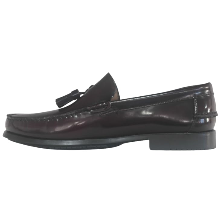 Benavente – Mocasines de Hombre En Piel Burdeos con Borlas | Zapato Hombre Clásico Cómodo, para Uso Diario, Vestir | Suela De Goma Flexible, Antideslizante | Interior Y Planta De Piel