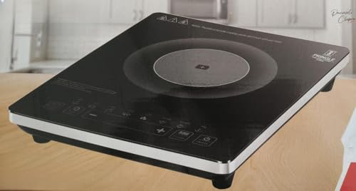 Image of Pringle Coral Induction Cooktop | 1800W High Power | Crystal Glass Surface | 8 Temperature Levels | 230V-50Hz | Energy Efficient Portable Induction Stove | 12 Months Warranty