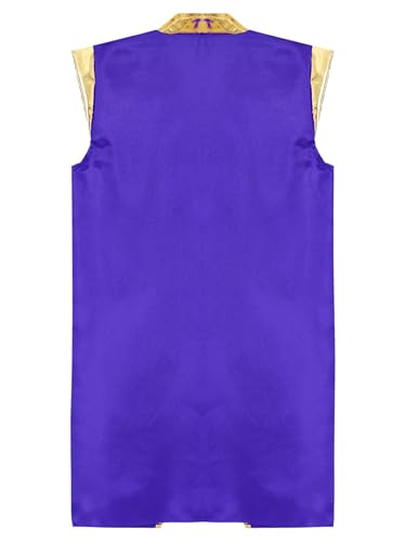 Kids Boys Arabian Prince Vest Open Front Waistcoat Top Theme Party Roleplay Fancy Dress Ups4