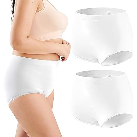 Incontinence Underwear for Women 2 PCS Washable Seamless Leakproof Underwear for Women Reusable Womens Incontinence Underwear Bladder Leak Proof Underwear for Women (White, X-Large) Cover