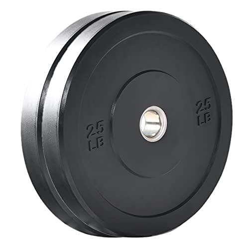 Catrimown Bumper Plates 2-Inch Olympic Weight Plate for Strength Training Weightlift Workouts, LB Bumper Plates Weights Set (2x25lbs)