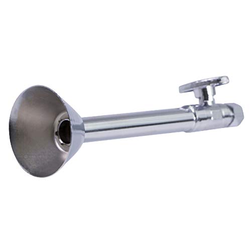 Image of Midline Valve 84212QS-OM-5 Water Supply Straight Stop Valve with 5'' Extension Tube; 1 /4 Turn Handle; 1 /2 in. SWT x 3 /8 inch COMP; Chrome Plated Brass (5 Pack)