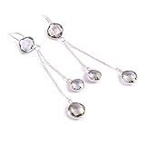 Ajuste de bisel, cadena de bordillo, aretes de piedra natal de febrero, aretes de amatista de lágrima, joyería moderna, regalo de agradecimiento, joyería de plata, collar de estación, joyería fina, preparado exclusivo por Ratnagarbha.
