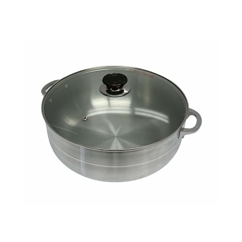 12 Qt Aluminum Caldero Cookware Pot Dutch Oven With Glass Lid Satin Finish