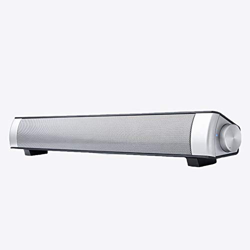 Preisvergleich Produktbild HermosaUKnight USB-aufladbarer Soundbar-Subwoofer-Stereolautsprecher für Computer Schwarz Silbergrau