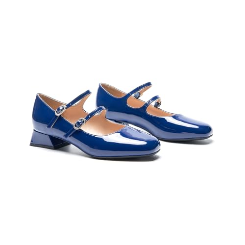 C.Paravano Women's Mary Jane Pumps | Square Toe Low Heel Pumps | Casual Shoes with Adjustable Straps | Slip On Dress Shoes for Work2