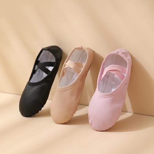 Girls Ballet Dance Shoes PU Leather Slippers Ballerina Boys No-Tie Soft Practice Shoes4