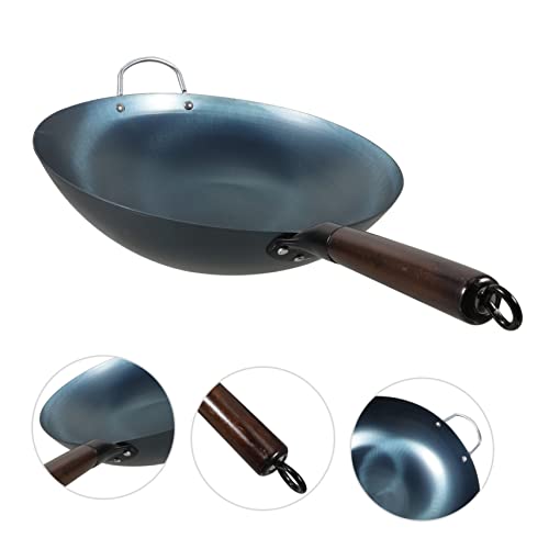 Wok de Fondo Redondo con Mango de Madera Tradicional para Cocina miniatura 7