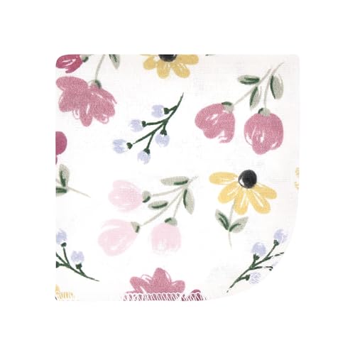 Image of Hudson Baby Unisex Baby Flannel Cotton Poly Washcloths, Soft Painted Floral 10 Pack, One Size
