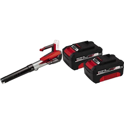 Einhell Soplador de Hojas con batería GP-LB 18/200 Li E-Solo Power X-Change (Iones de Li, 18V & Paquete Doble de baterías de Iones de Litio Power X-Change de 18 V y 4,0 Ah