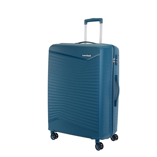 Image of Kamiliant by American Tourister Rock-Lite Large 79 Cm Check-in Hard Sided Trolley Bag for Men & Women, Suitcase 99L for Travel with 3 Digit Combination Lock - Deep Ocean