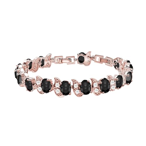 Image of LMXXVJ Fashion Tennis Bracelet Created Emerald White Gold Plated Charm Bracelet Gifts Jewelry for Women