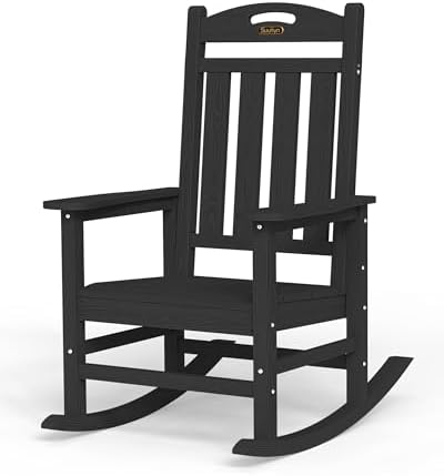 Oversized Outdoor Rocking Chair, High Back Porch Rocker Chair, HD...