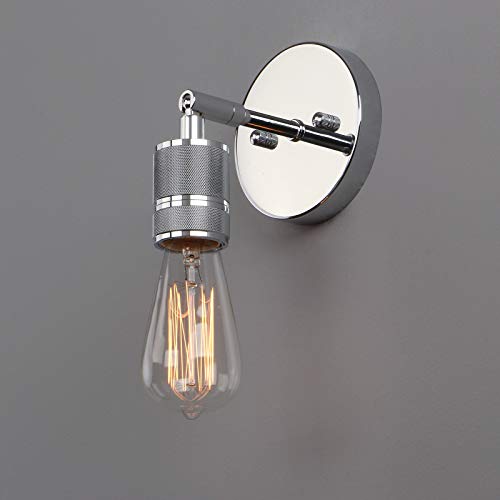 Image of Phansthy Industrial Wall Sconces Set of Two Chrome Polished Single Sconce Wall Lighting