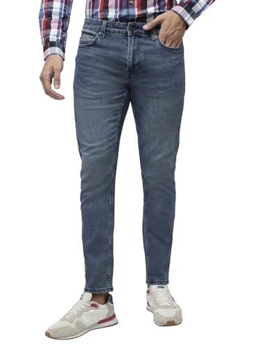Image of Jack & Jones Men Mid Rise Slim Fit Light Fade Comfort Stretchable Jeans