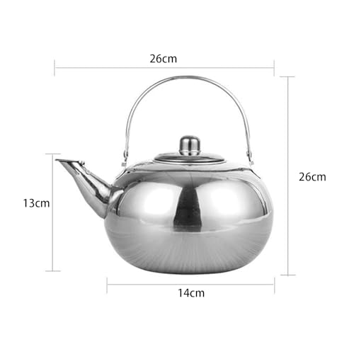 Toolzia 2.3L Stainless Steel Teapot with Tea Strainer Premium Tea Pot,Silver - Image 2