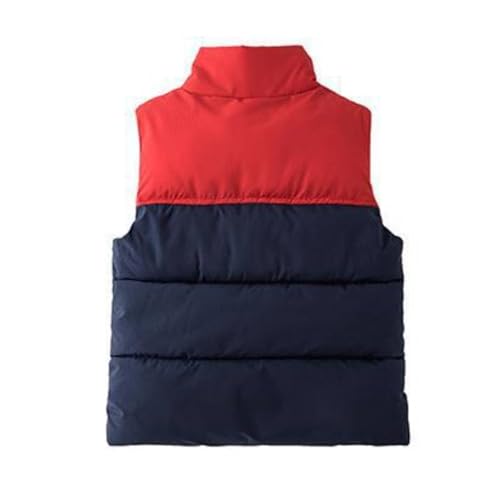 Boys Girls Puffer Vest, Kids Color Block Stand Collar Sleeveless Zip Up Puffy Coats Warm Winter Padded Gilet Jacket4
