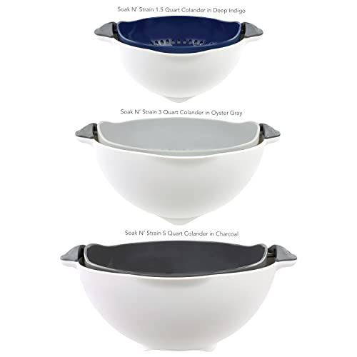 Tovolo Soak N Colander Set Of 3 With Separating Mixing Bowls For Straining And Washing Produce, Fruit, Berries, Pasta, And More-Assorted Colors #TOP2