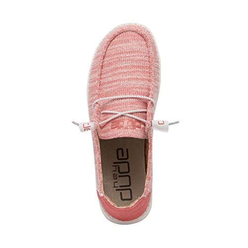 Image of HEYDUDE Women's Wendy Stretch Coral Pearl Size 4 | Women's Shoes | Women's Lace Up Loafers | Comfortable & Light-Weight