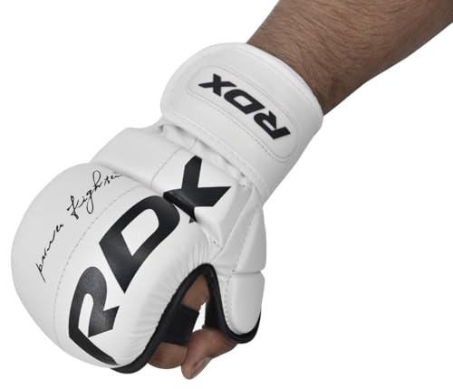 RDX MMA Sparring Gloves Martial Arts Muay Thai Kickboxing Ventilated Open Palm for Grappling Karate Mitts for Adults