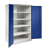 EUROKRAFT pro | Armadio con ante a battente XXL | larghezza 1200 mm | anta blu genziana