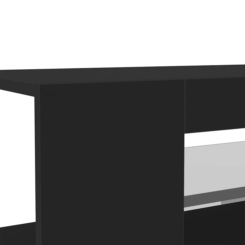 vidaXL Mueble para TV con Luces LED Soporte Armario Aparador Estante Salón Sala de Estar Dormitorio Decoración Entretenimiento Negro 90x39x30 cm