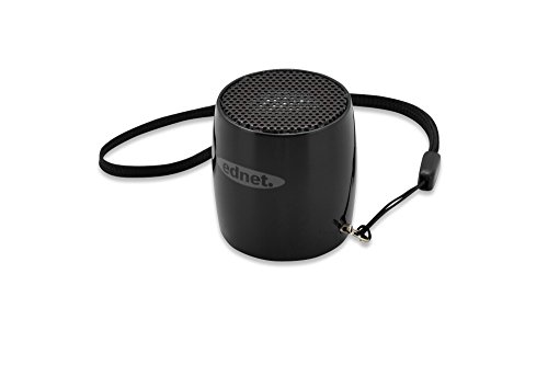 ednet MiniMax 33020 Speaker with LED/Microphone (v3.0 Bluetooth, 3 Watt, 3.5 mm Jack, USB) Black