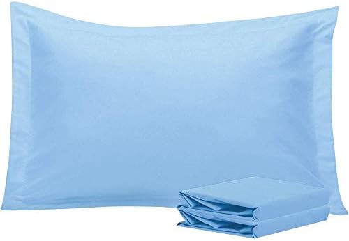 NTBAY 2 Pack 100% Brushed Microfiber Oxford Pillowcases, 1800 Super Soft and Cozy, Wrinkle, Fade, Stain Resistant Standard Oxford Pillow Cases | Hotel Quality Pillow Shams, 50x75 cm, Pale Blue