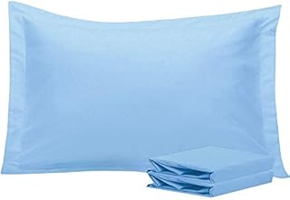 NTBAY 2 Pack 100% Brushed Microfiber Oxford Pillowcases, 1800 Super Soft and Cozy, Wrinkle, Fade, Stain Resistant Standard Oxford Pillow Cases | Hotel Quality Pillow Shams, 50x75 cm, Pale Blue